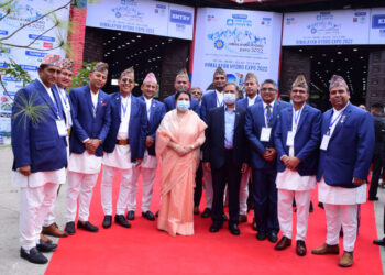 With Rt. Hon. President during Himalayan Hydro Expo 2022