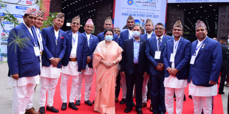 With Rt. Hon. President during Himalayan Hydro Expo 2022